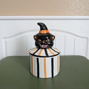 Potter's Studio Vintage Style Black Cat Halloween Canister